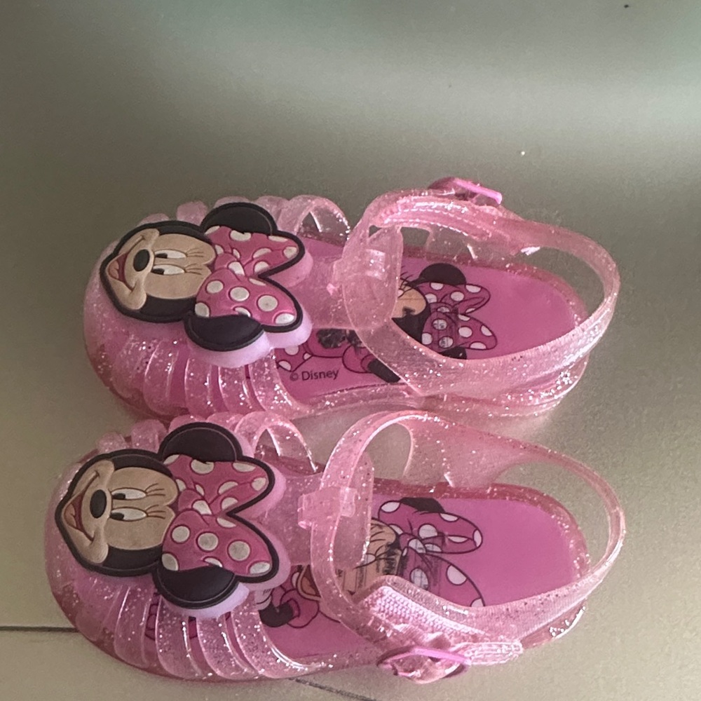 Disney Minnie Mouse Glittery Pink Kids Sandals - Picture 2 of 4